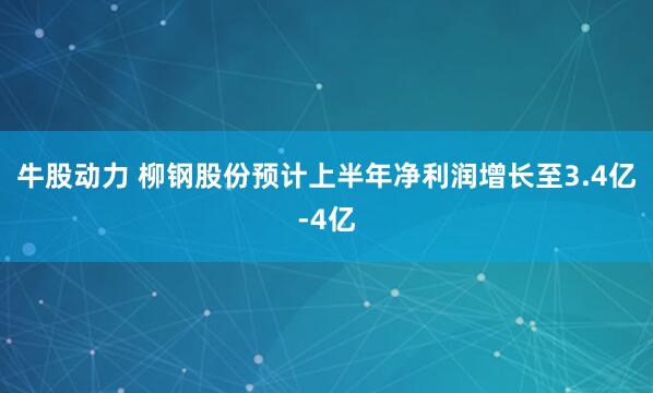 牛股动力 柳钢股份预计上半年净利润增长至3.4亿-4亿