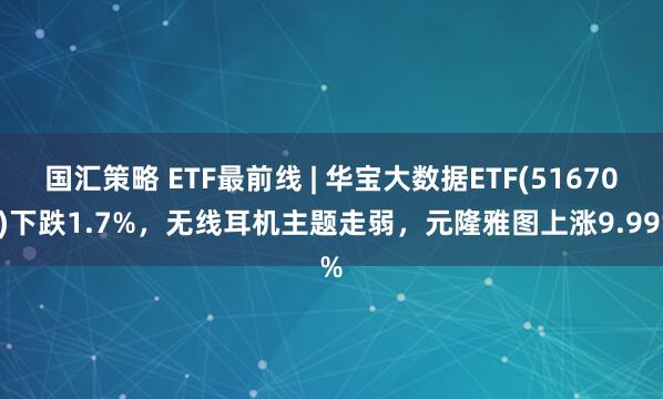 国汇策略 ETF最前线 | 华宝大数据ETF(516700)下跌1.7%，无线耳机主题走弱，元隆雅图上涨9.99%